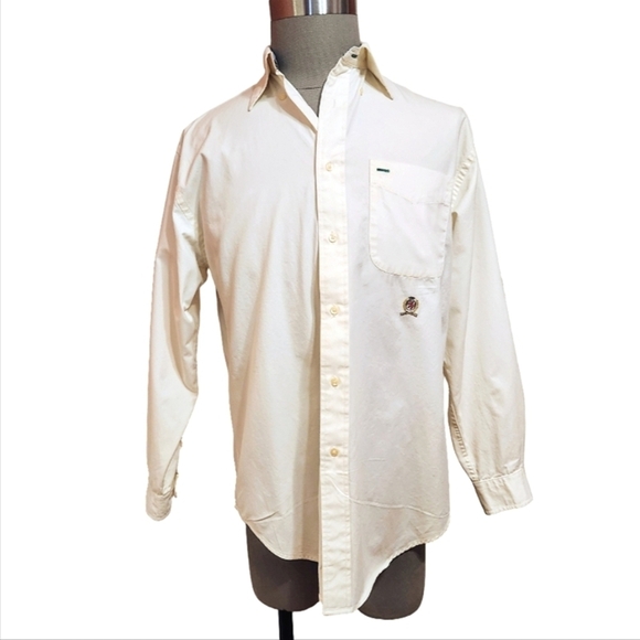 Tommy Hilfiger Other - Tommy Hilfiger Beige Dress Shirt Button Down Collar Small